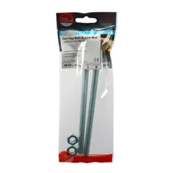 Alternative view of Carriage Bolts DIN603 & Hex Full Nut DIN934 Silver - M10 x 180