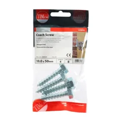 Alternative view of Coach Screws Hex Head Silver - 10.0 x 50