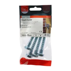 Alternative view of Coach Screws Hex Head Silver - 10.0 x 80