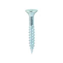 Twin-Threaded Countersunk Silver Woodscrews - 12 x 1 1/2