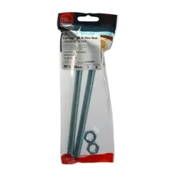 Alternative view of Carriage Bolts DIN603 & Hex Full Nut DIN934 Silver - M12 x 180