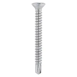 Window Fabrication Screws Countersunk PH Self-Tapping Thread Self-Drilling Point Martensitic Stainless Steel & Silver Organic - 3.9 x 25