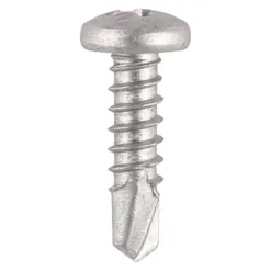 Window Fabrication Screws Pan PH Self-Tapping Self-Drilling Point Martensitic Stainless Steel & Silver Organic - 4.2 x 16
