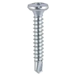 Window Fabrication Screws Friction Stay Shallow Pan Countersunk PH Self-Tapping Self-Drilling Point Zinc - 3.9 x 16