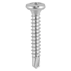 Window Fabrication Screws Friction Stay Pan PH Self-Tapping Thread Self-Drilling Point Martensitic Stainless Steel & Silver Organic - 3.9 x 19