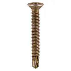 Window Fabrication Screws Countersunk PH Metric Thread Self-Drilling Point Yellow - M4 x 19