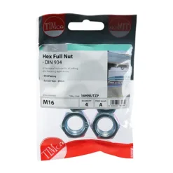 Alternative view of Hex Full Nuts DIN934 Silver - M16