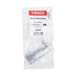 Alternative view of Necked Barrel Bolt Satin Chrome - 75 x 25mm