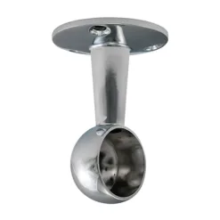 End Bracket For Round Tube Polished Chrome - 25mm