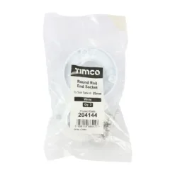 Alternative view of End Socket For Round Tube White - 25mm