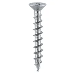 Window Fabrication Screws Countersunk with Ribs PH Single Thread Gimlet Point Zinc - 4.3 x 30