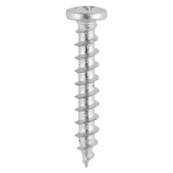 Window Fabrication Screws Friction Stay Shallow Pan with Serrations PH Single Thread Gimlet Tip Stainless Steel - 4.8 x 20