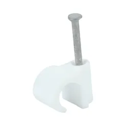Round Cable Clips White - To fit 9.0mm