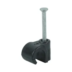 Round Cable Clips Black - To fit 7.0mm