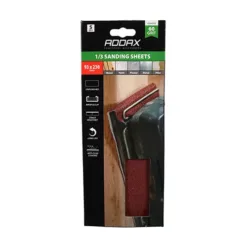 Alternative view of 1/3 Sanding Sheets 60 Grit Red Unpunched - 93 x 230mm