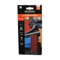 Alternative view of 1/3 Sanding Sheets 120 Grit Red Punched - 93 x 185mm