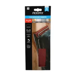 Alternative view of 1/3 Sanding Sheets 80 Grit Red Unpunched - 93 x 230mm