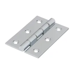 Double Stainless Steel Washered Brass Hinges Polished Chrome - 76 x 50