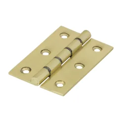 Double Washered Brass Hinges Polished Brass - 76 x 50