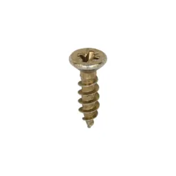 Classic Multi-Purpose Reduced Head Countersunk Gold Piano Hinge Woodscrews - 3.0 x 12