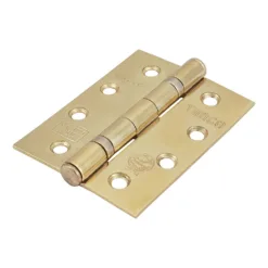 Ball Bearing Hinges Grade 11 Steel Electro Brass - 102 x 76 x 2.7