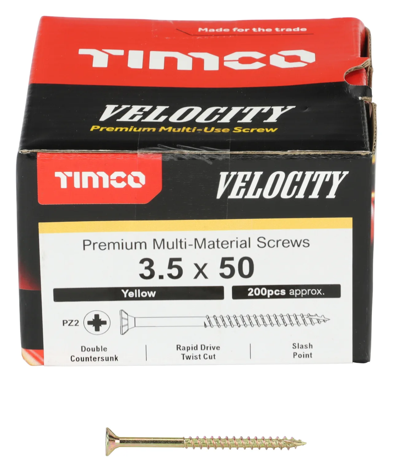 Velocity Premium Multi-Use Countersunk Gold Woodscrews - 3.5 x 50 - Image 3