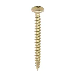 Classic Multi-Purpose Pan Head Gold Woodscrews - 4.0 x 30