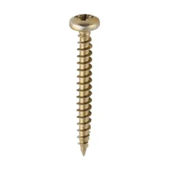 Classic Multi-Purpose Pan Head Gold Woodscrews - 4.0 x 35