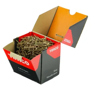 Solo Countersunk Gold Woodscrews - 4.0 x 40