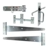 Side Gate Kit Medium Tee Hinges Suffolk Latch & Brenton Padbolt Sliver - 18"