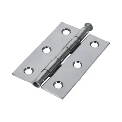 Butt Hinges Loose Pin (1840) Steel Polished Chrome - 75 x 50