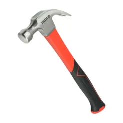 Fibreglass Claw Hammer, Curved Single Piece High Strength Anti-Shock Smooth Face Hammer - 16oz