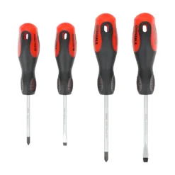 Alternative view of Screwdriver Set, Slotted and Phillips Screwdrivers with Magnetic Tips, Ergonomic Anti-Slip Handles - 4 Pieces