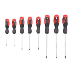 Alternative view of Screwdriver Set, Slotted, Phillips and Pozi Screwdrivers with Magnetic Tips, Ergonomic Anti-Slip Handles - 8 Pieces