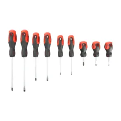 Alternative view of Screwdriver Set, Slotted and Phillips Screwdrivers with Magnetic Tips, Ergonomic Anti-Slip Handles in a Hard Carry Case - 9 Pieces