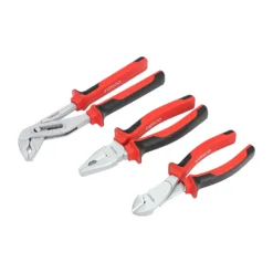 General Purpose Pliers Set, Combination Pliers, Side Cutting Pliers, Water Pump Pliers with Soft Grip Handles - Set of 3