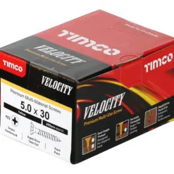 Alternative view of Velocity Premium Multi-Use Countersunk Gold Woodscrews - 5.0 x 30