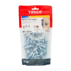 Alternative view of Metal Cavity Anchors Silver - M5 x 37 (45mm Screw)