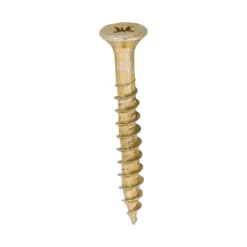 Velocity Premium Multi-Use Countersunk Gold Woodscrews - 5.0 x 40