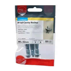 Alternative view of Metal Cavity Anchors Silver - M5 x 52 (60mm Screw)