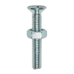 Machine Countersunk Screws & Hex Nut Silver - M5 x 40