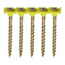 Collated Solo Countersunk Gold Woodscrews - 4.2 x 55