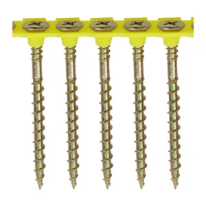 Collated Solo Countersunk Gold Woodscrews - 4.5 x 60