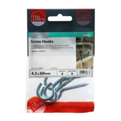 Alternative view of Screw Hooks Silver - 60mm