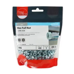 Alternative view of Hex Full Nuts DIN934 Silver - M6