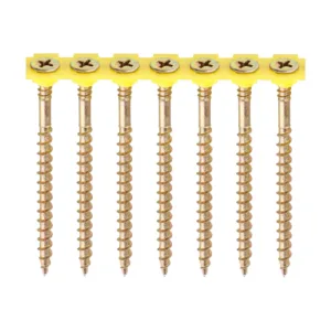 Collated Solo Countersunk Gold Woodscrews - 4.5 x 70