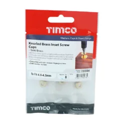 Alternative view of Knurled Brass Inset Screw Cup - To fit 4.0, 4.2, 4.5 Screw