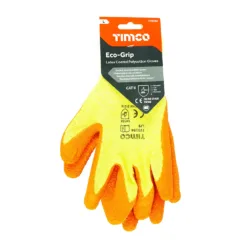 Alternative view of Eco Grip Crinkle Latex Coated Polycotton Gloves - Large