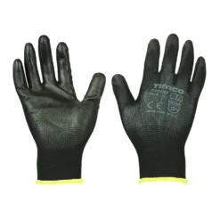 Durable Grip PU Coated Polyester Gloves - Medium