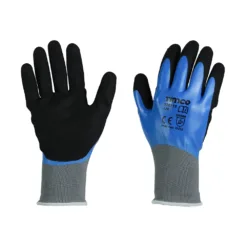 Waterproof Grip Sandy Nitrile Foam Coated Polyester Gloves - Large